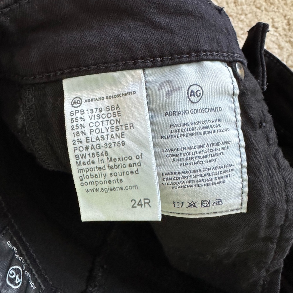 AG Farrah High Rise Skinny Black Jeans Size 24 EUC - Picture 6 of 9